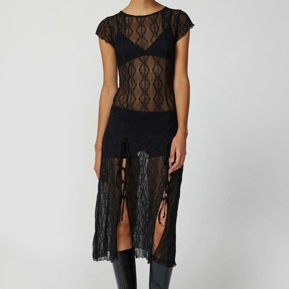 NWT Lace Midi Dress with ties size M